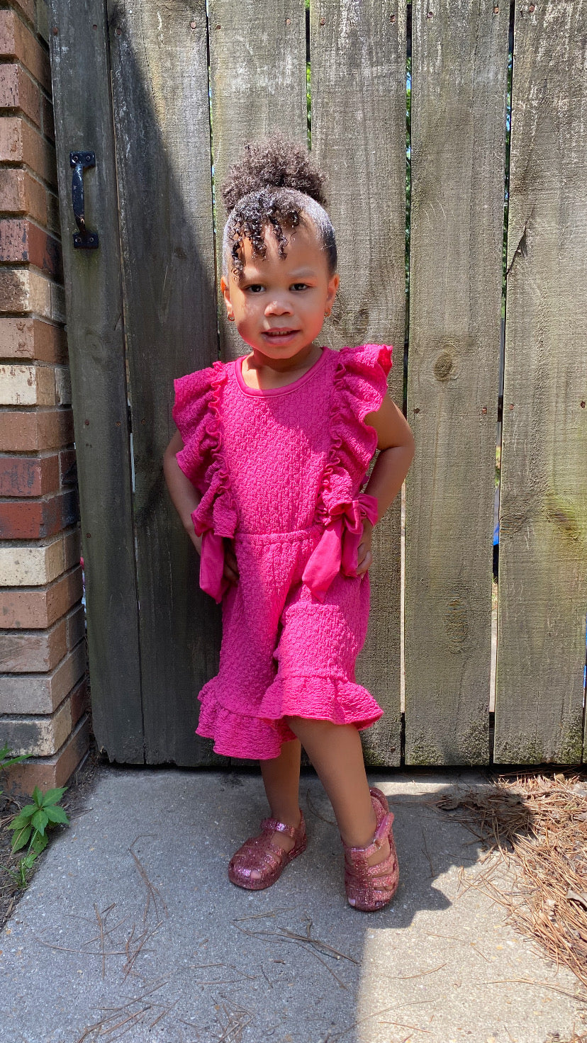 Fuchsia Ruffle Romper