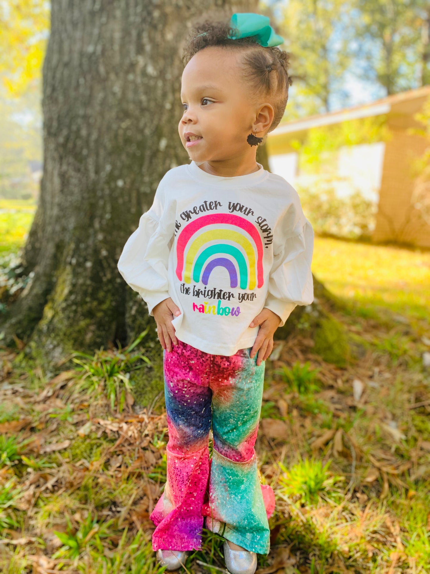 Rainbow Top & Bell Bottoms Set