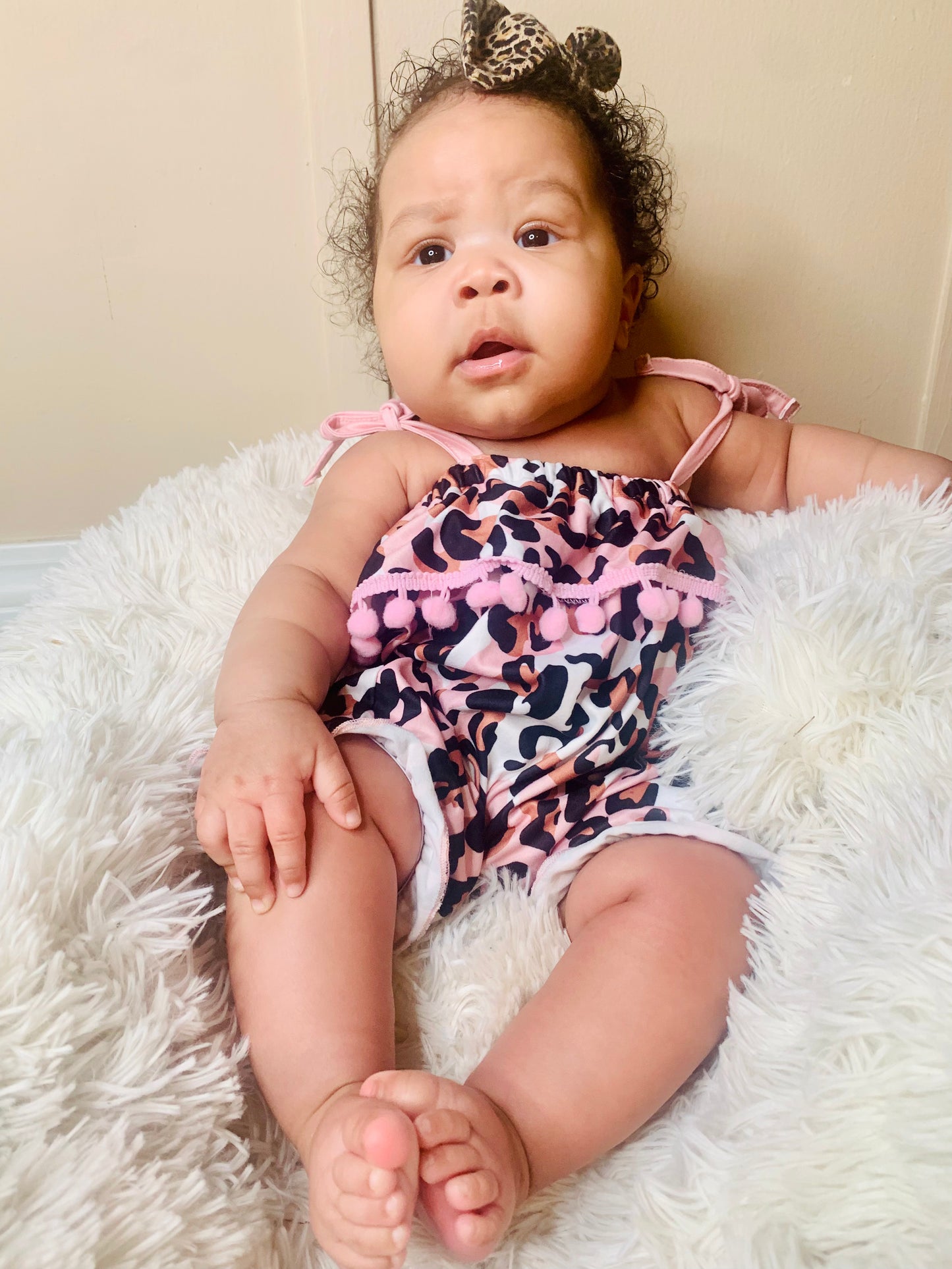 Pink Leopard Print Romper