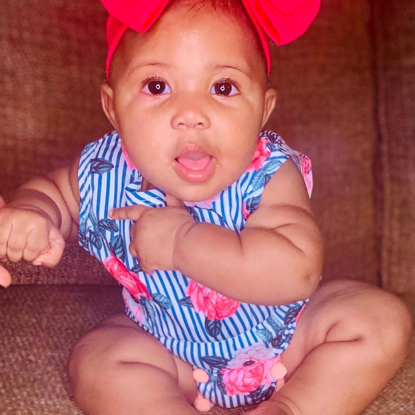 Floral Striped Sleeveless Romper