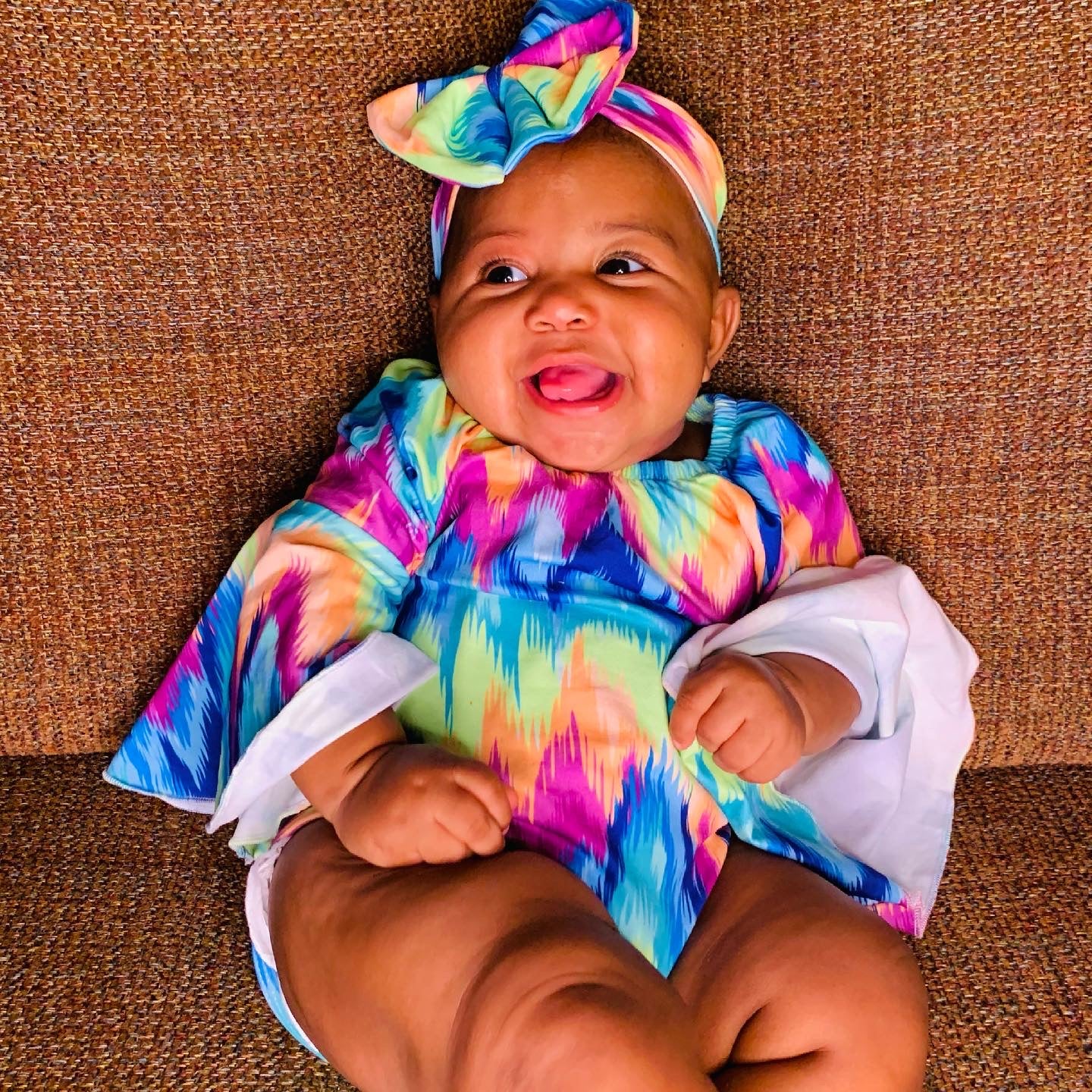 Bell Sleeve Chevron Tie Dye Romper