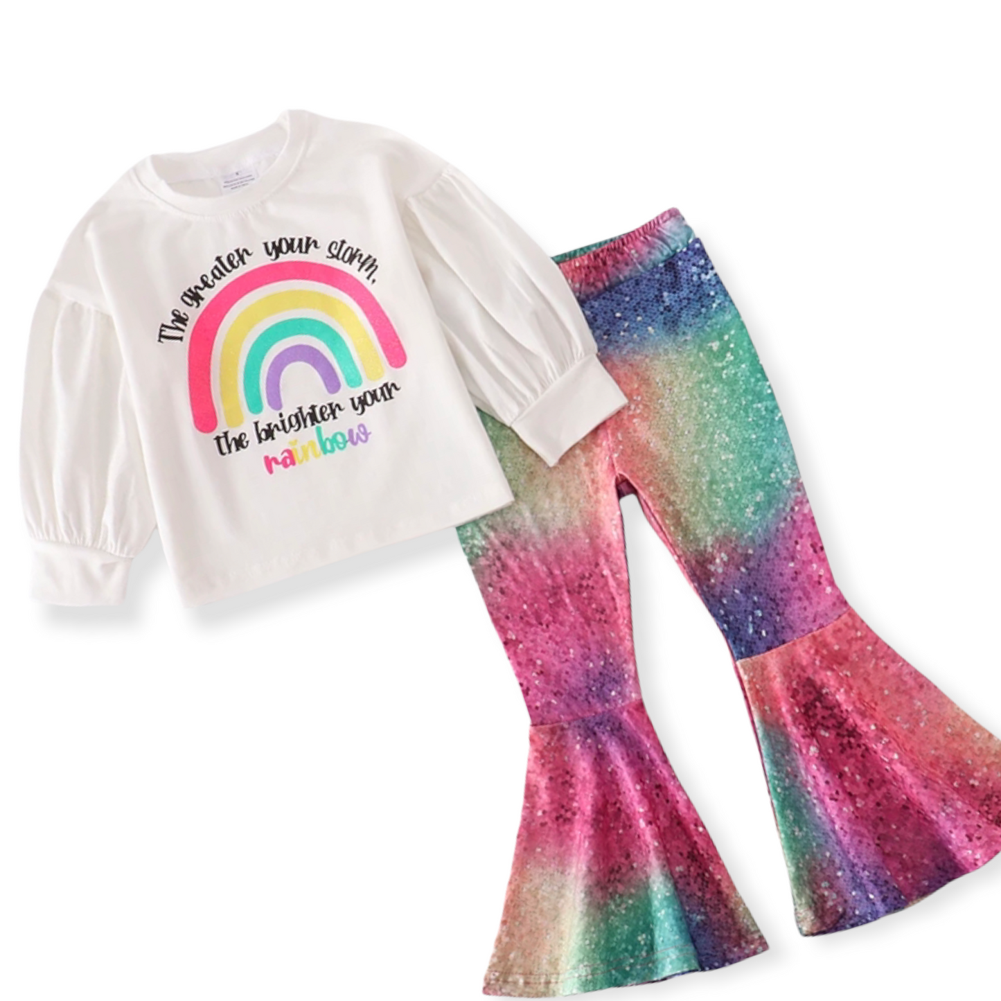 Rainbow Top & Bell Bottoms Set