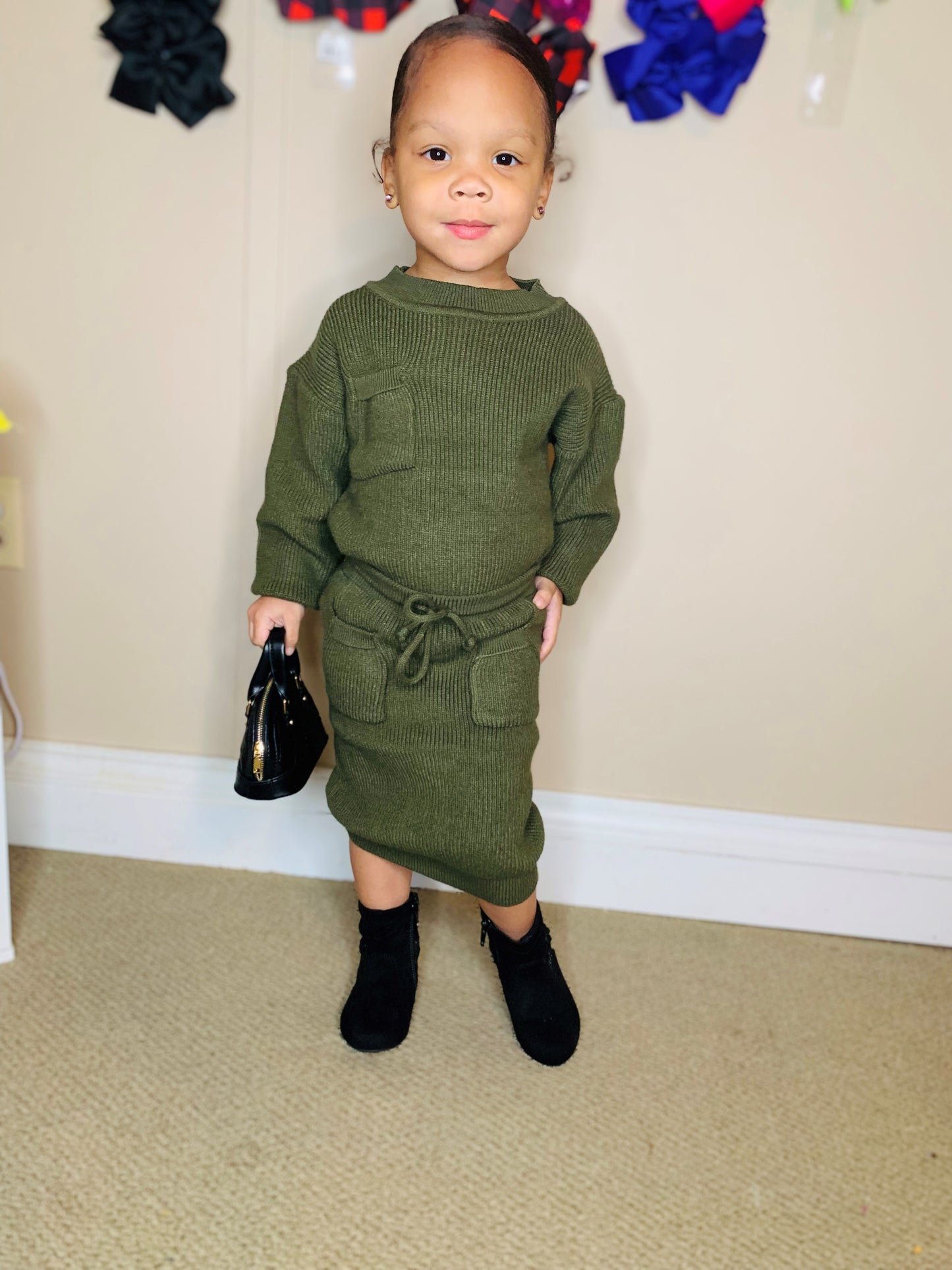 Olive Green Sweater Set