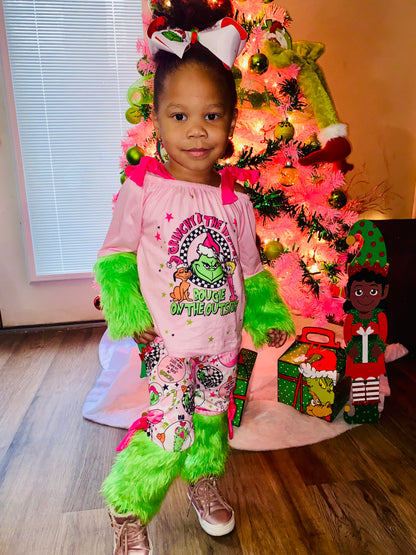 Grinch Holiday Fuzzy Sleeve Set