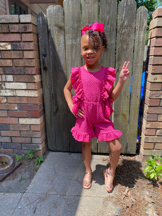 Fuchsia Ruffle Romper