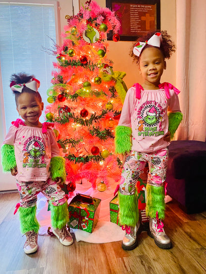Grinch Holiday Fuzzy Sleeve Set