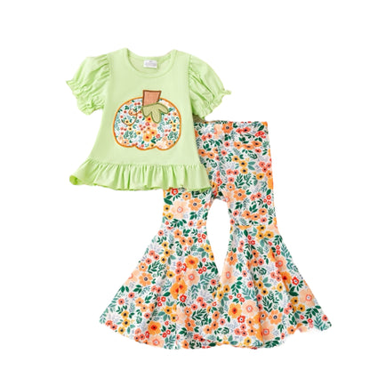 Floral Pumpkin Top and Bell Bottom