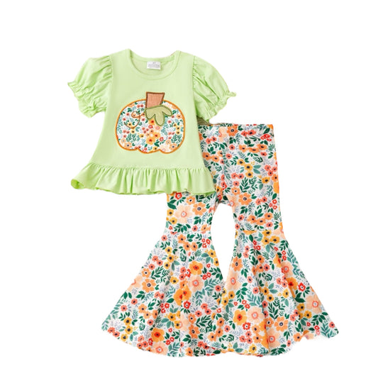 Floral Pumpkin Top and Bell Bottom