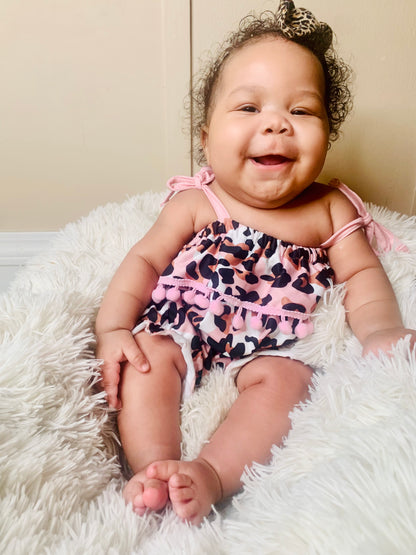 Pink Leopard Print Romper